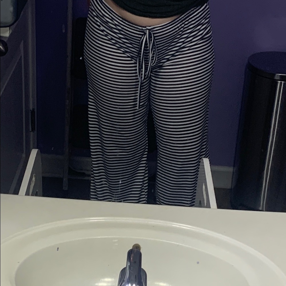 Black and White Striped Pants